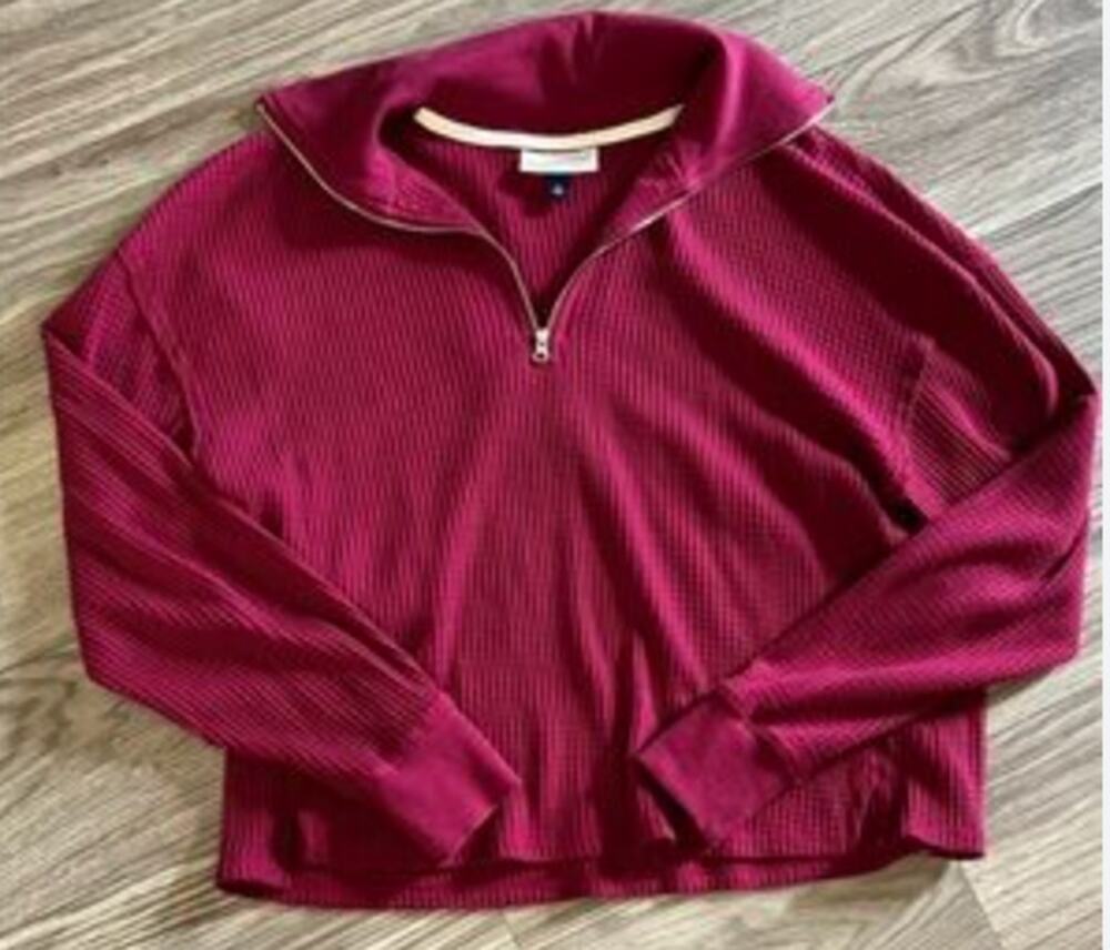 NWT Universal Thread Collared Waffle Henley Long Sleeve Sweatshirt size medium